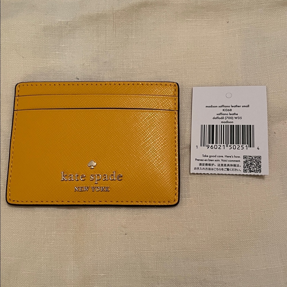 Kate Spade New York Madison Saffiano Leather Small Card Case Daffodil